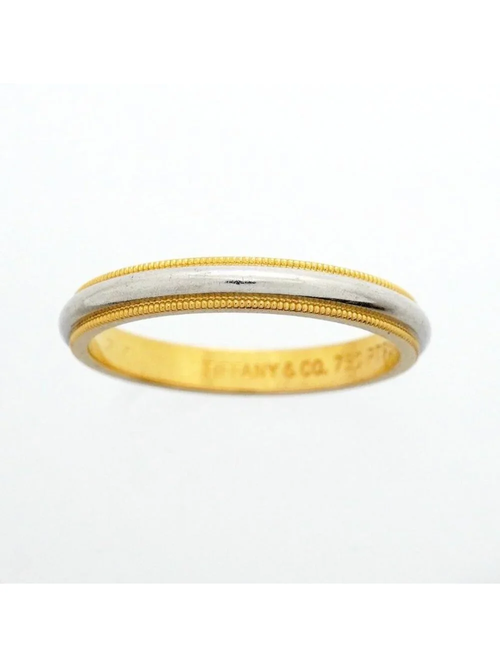 Tiffany & Co Ring Milgrain 18k Yellow Gold Platinum